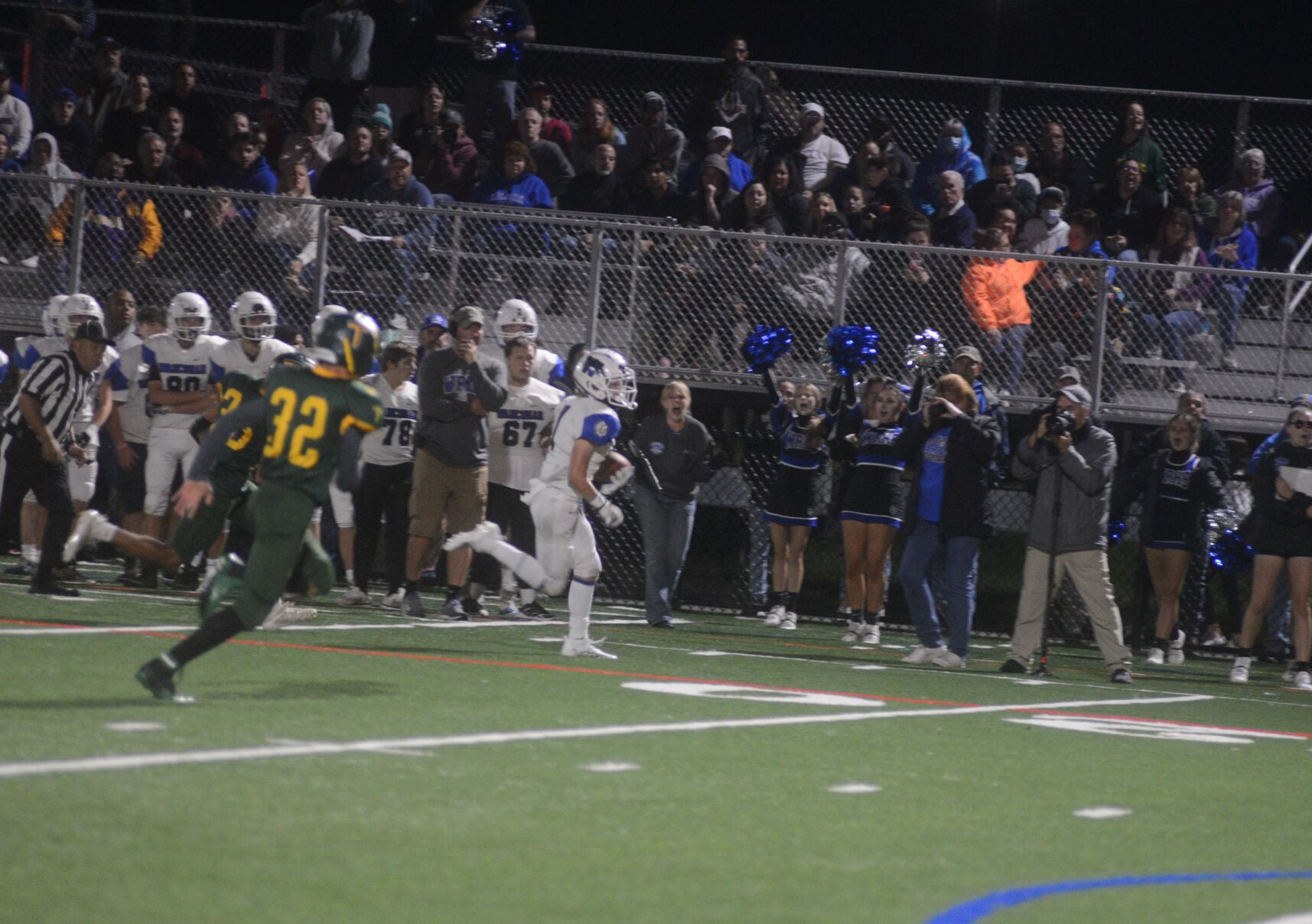 Salvatore escapes down the sideline